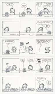 Davis, Jim | Jim Davis Garfield Consecutive Daily Comic Strip Original Art Group of 6 (PAWS/Universal Press Syndicate, 2004).... (Total: 6 Original Art) | Heritage