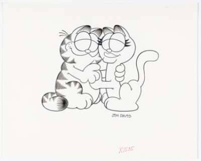 Davis, Jim | Jim Davis - Garfield and Arlene Illustration Original Art (c.1990s).... | Heritage