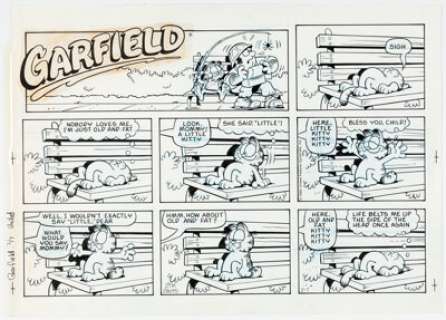 Jim Davis | Garfield Sunday Comic Strip Original Art dated 2-7-88 (United Feature Syndicate, 1988). | Heritage