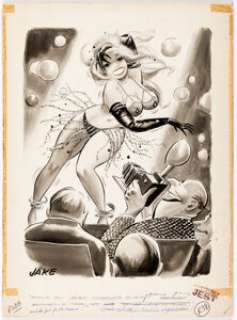 Jack Cole (as Jake) Stare December-1957 Single Panel Gag Cartoon Illustration Original Art (Humorama, 1957).
