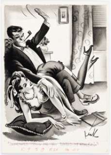 Kirk Stiles Jest September-1959 Single Panel Gag Cartoon Illustration Original Art (Humorama, 1959). | Heritage