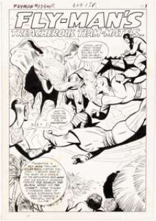 Paul Reinman Fly Man #33 Complete Chapter 1 Original Art Group of 8 (Archie/Mighty Comics Group, 1965). (Total: 8 Original Art) | Heritage