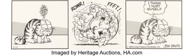 Jim Davis Garfield Daily Comic Strip Original Art dated 4-12-79 (United Feature Syndicate, 1979). | Heritage