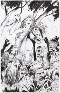 Dheeraj Verma and Lalit Kumar Sharma (as Lalit) Escape of the Living Dead #3 Variant Cover Original Art (Avatar Press, 2006).