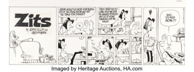 Jerry Scott and Jim Borgman Zits Sunday Comic Strip Original Art dated 11-23-97 (King Features Syndicate, 1997). | Heritage