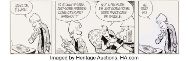 Jerry Scott and Jim Borgman Zits [Social Death by Ukulele] Daily Comic Strip Original Art dated 2-24-06 (King Features Syndicate, 2006). | Heritage