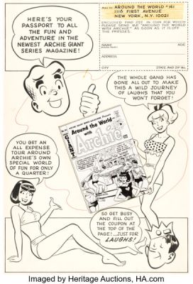 Harry Lucey Archie Giant Series Magazine #141 House Ad Illustration Original Art (Archie, 1966). | Heritage