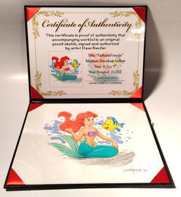 Dave Nestler - "Fathom friends", original colored pencil sketch from Disney artist Dave Nestler