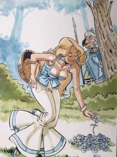 Meynet, Félix - Dessin original couleur - Hommage Ã  Uderzo et Astérix - Falbala et le Légionnaire | Catawiki