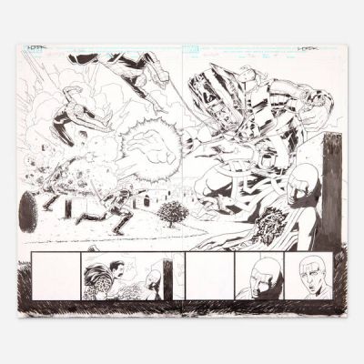 Matt Horak - Lot 346 - Spider-Man / Deadpool #36 Story Pages 8 and 9 Original Art (Marvel Comics, 2018)