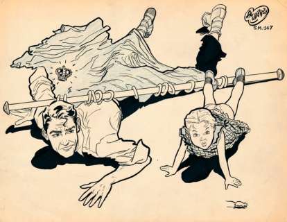 Uderzo, Albert - Originele illustratie - Sa majesté mon mari - Published in ’Bonnes soirées’ (1952) | Catawiki