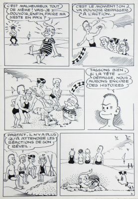 Histoire » a La Plage » – Michel-Paul Giroud | « Tonton Bola » – Planche Originale – Page 3 | Zic et Bul