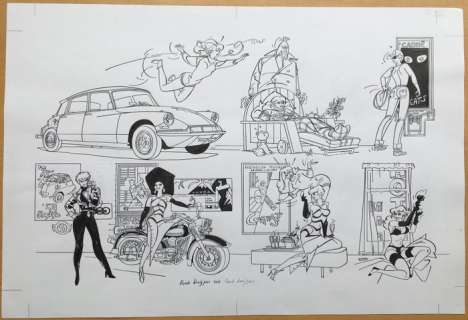 Franka - Originele tekening schutblad "De blauwe Venus" - (2011) | Catawiki