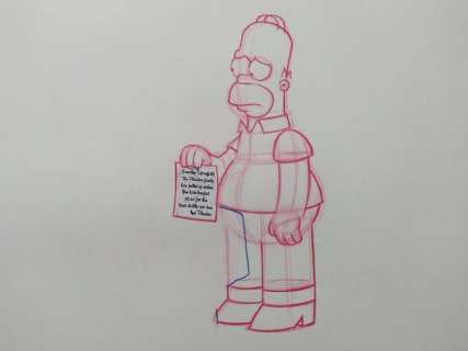 The Simpsons - Original drawing of Homer Simpson ’Goodbye Springfield’ - VERY RARE | Catawiki