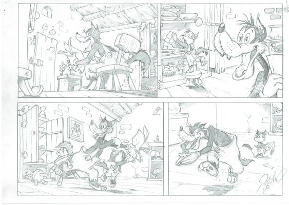 The Big Bad Wolf and Li’l Bad Wolf – Preliminary Page 2B | Corner4art