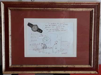 Sempé, Jean-Jacques - Dessin original - Publicité montres LIP - (années 1960) | Catawiki