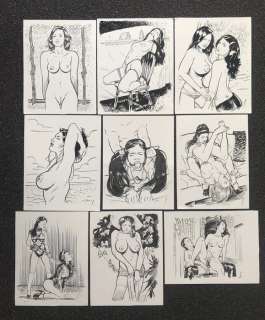 Salamanderlovers - 9 Originele, erotische tekeningen - Formaat (9x): 25 x 32 cm. | Catawiki