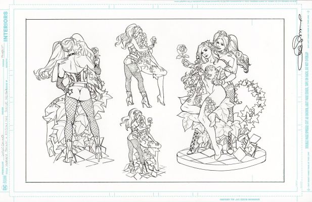 Emanuela Lupacchino | Harley Quinn & Poison Ivy statue design | Tavole Originali