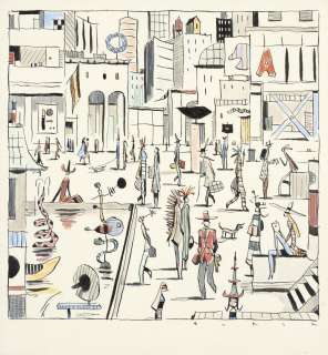 François AVRIL Né en 1961 La Ville Encre de Chine, aquarelle et crayons de couleur pour une illustration représentant une vil... | Artcurial