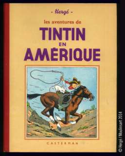 Herge | TINTIN 03. TINTIN EN AMERIQUE. A8 1939. Petite image collée, titre | Coutau Bégarie