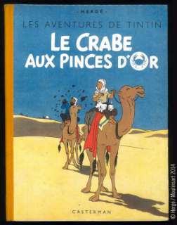 Herge | TINTIN 09 LE CRABE AUX PINCES D’OR. A23BIS. Titre en blanc, dos jaune. | Coutau Bégarie