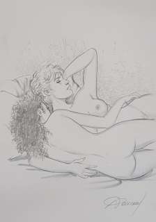 Jessica Blandy - Dessin original par Renaud - "Plaisir entre femmes" 2 | Catawiki