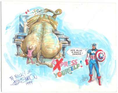 Joe Simon | Simon - Capt. America, 1999 Original Painting | Russ Cochran