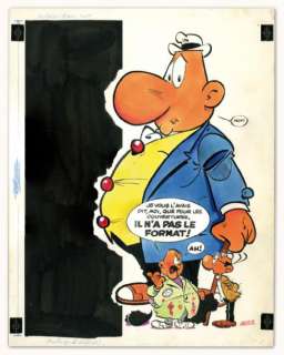 Greg - ACHILLE TALON Encre de Chine et écoline pour la couverture du journal