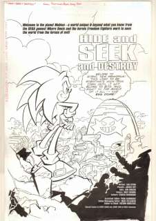James Fry, Jim Amash - sonic the hedgehog free comic book day p. 1 - sonic ‘hide and seek and destroy‘ title splash - 2010 signed