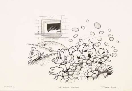 Patrick Block | Original ink artwork by American Disney artist Patrick Block. - The Bank Stroke - Exemplaire unique - (2016) | Catawiki