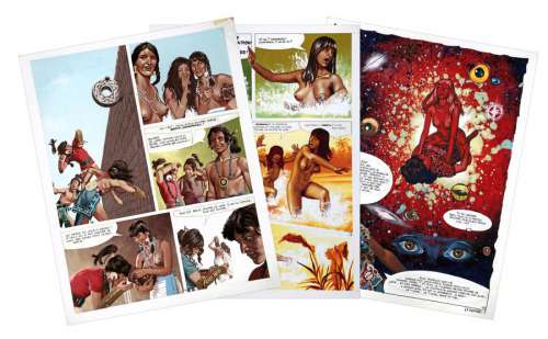 Jéronaton - Champakou, planches n°4, 13 et 48 Ã  la gouache s…