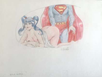 Leone Frollo | Biancaneve e Superman - Leone Frollo - Studio originale - Page volante | Catawiki