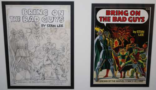 John Romita Sr. - bring on the bad guys: origins of marvel comics villains cover pencil - dr. Doom, dormammu, loki, red skull, green goblin, abomination, & mephisto - 1976
