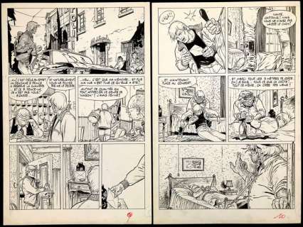 Hermann (Huppen) | Hermann - 2 Originele pagina’s (diptique p.9 + p.10 ) - Bernard Prince - Djinn a disparu - Page volante - (1976) | Catawiki