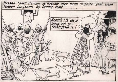 Laudy, Jacques | Hassan et Kaddour - Le voleur de Bagdad / De dief van Bagdad - Planche originale (planche 63) - Avec album de luxe - Cartonné - EO - (1948/2021) | Catawiki