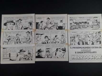 Francesco Gamba | Piccolo Ranger n. 243 - Francesco Gamba - 3x Tavole Originali "Danza Macabra" + Albo a Stampa - Page volante - Exemplaire unique - (1984) | Catawiki