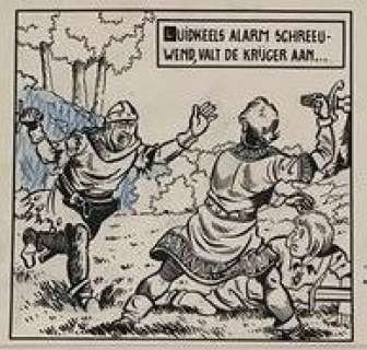 Vandersteen, Willy | De Rode Ridder 2 - Original page (p.13) - De gouden sporen - (1960) | Catawiki