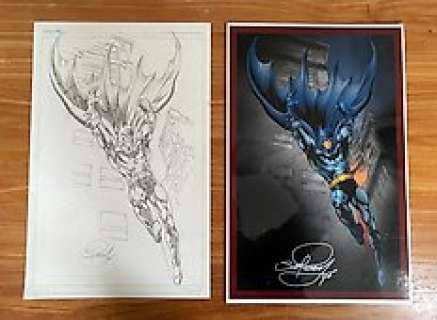 Scott Rosema - Batman - Potlood tekening en origineel schilderij - Scott Rosema - (2010)