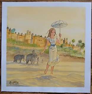 Charles, Jean-François | Charles, Jean-François - Aquarelle originale + Carnet du Pinceau d’Or - Indian Dreams | Catawiki