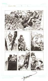 Charlie Adlard - Walking Dead #81 P.16 - Zombie Herd - 2011 Signed By Writer / Creator Robert Kirkman