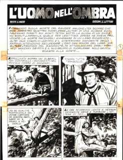 Guglielmo Letteri | Tex n. 287 - G.Letteri - Tavola Originale "L’Uomo nell’ombra" Title Page - Page volante - EO - (1984) | Catawiki