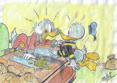 Millet | Scrooge McDuck & Donald Duck - Millet - Original Drawing | Catawiki