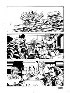 Germano Bonazzi - Nathan Never Gigante n. 10 - 4x G.Bonazzi - Tavola Originale "I ribelli di Marte" - Page volante - EO - (2000)