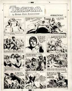 175: Hogarth Tarzan Sunday 11/21/43 original comic art | Russ Cochran
