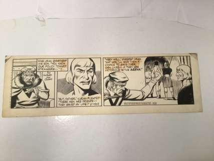 John Celardo (Scen. Dick Van Buren) | Celardo, John - Tarzan - Original inked strip - King Uran - #8-7-5619 - Page volante - (1957) | Catawiki