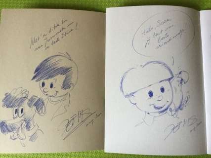 Nys, Jef | Jommeke - 2x Originele tekening door Jef Nys - Spacix + in Pimpeltjesland - Agrafé - EO - (1997/2000) | Catawiki