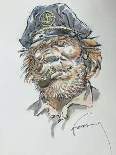 Hermann | Hermann - Dessin original couleur - Barney Jordan | Catawiki