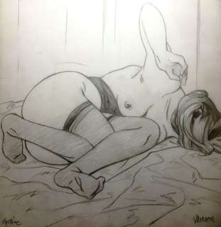 Formaat: 50 X 62 Cm. - Signed | Alex Varenne - Original drawing - ’Hysteria’ | Catawiki