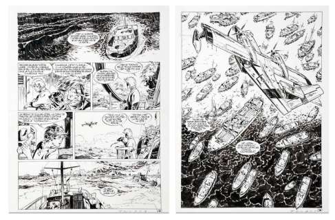 Hermann - Bernard Prince, ensemble de deux planches (n°2 et…