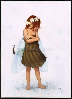 Erlé Ferronnière - Fée - illustration originale encadrée - La disparition - A la recherche de Féerie